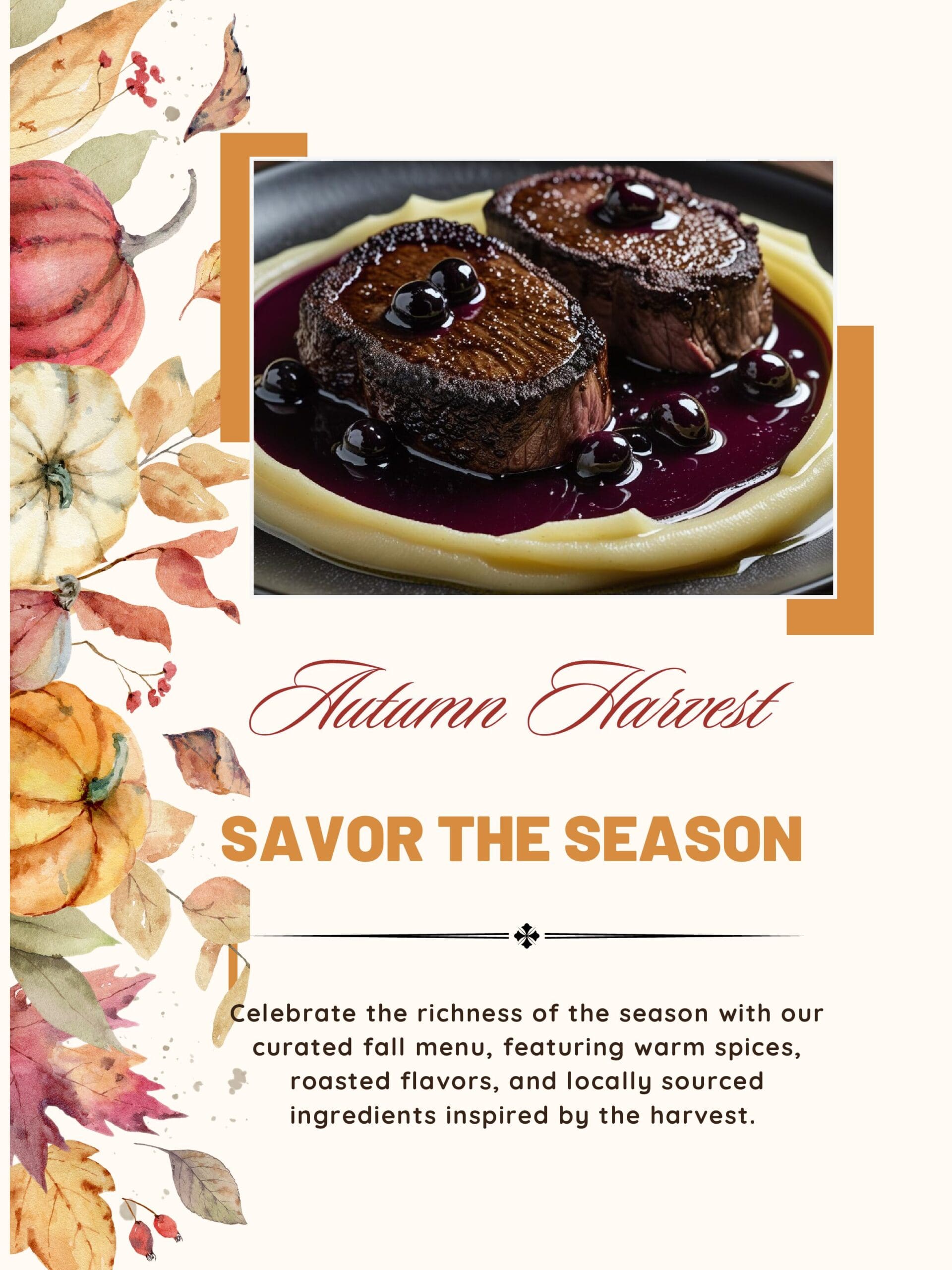 Autumn Harvest Menu